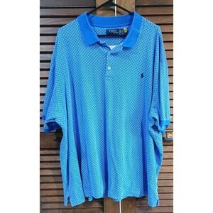 Ralph Lauren Polo Shirt Mens 3XB Blue Diamond  Short Sleeve Casual Golf